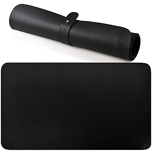 Ravol Leather Mouse Mat, PU Mouse Pad for Office and Home (Black, 60x35cm)