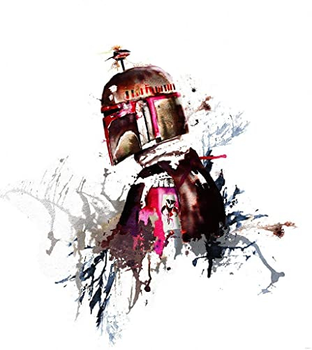 Komar Star Wars Vlies Fototapete - Star Wars Watercolor Boba Fett - Größe: 250 x 280 cm (Breite x Höhe) - Kinderzimmer, Kindertapete, Krieg der Sterne, Tapete - IADX5-021