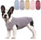 Hjumarayan Hundepullover Mittelgroße Hunde - Hundeshirt Dünn Hunde Pullover Sonnenschutz Tshirt Elastisch Hundepulli Gestreifte Shirt Pullis für Dackel Französische Bulldogge (Grau L)