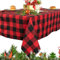 ShinyBeauty Tischdecke, kariert, Rot und Schwarz, 140 x 180 cm, rechteckig, kariert, für Weihnachten, Küche, Esszimmer, Party