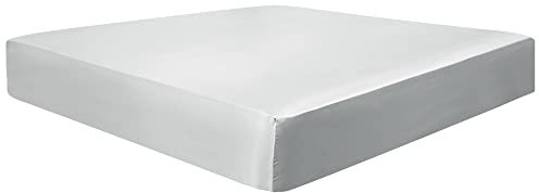 PiccoCasa Spannbettlaken Satin Bettlaken 180x200cm Spannbetttuch bis 35cm Topperhöhe mit Gummiband Anthrazit 180x200x35cm