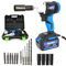 Brushless Lithium-Ion Impact Wrench Cordless Drill with 6.0Ah Battery, Charger, 4pcs Sockets, 1/2 Inch Drive,6 Drill Bits