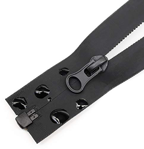 MebuZip 40 cm 2 Stück wasserdichter Reißverschluss teilbar #5 schwarz Wasserdicht Reißverschlüsse für Mantel Jacken, TPU