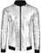 Lars Amadeus Herren Varsity Jacke Halloween Party Disco Glänzende Glitzer Pailletten Bomberjacke Silber L