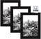 CABBEL Lot de 3 cadres photo DIN A5 15x21 cm Cadre en bois MDF avec verre acrylique incassable en noir