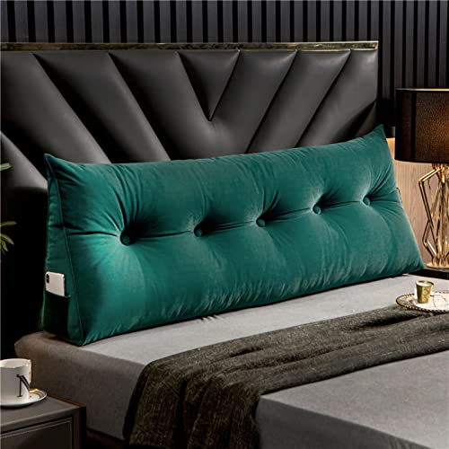 UVCMDUI Rückenkissen Bett, Grosse Kissen Keilform Rückenlehne Kissen, Waschbar Rückenkissen für Bett & Sofa,Grün,200cm/78.7in