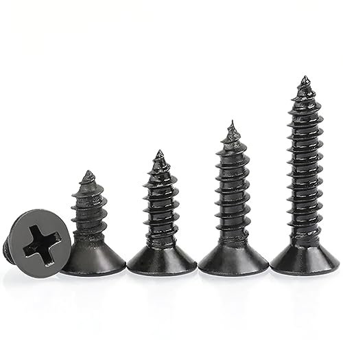 M3 Screws - 20mm - Black - 12 pack | Black self tapping screws | Phillips head style | M3 screws | 20mm Screw