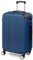 Todeco Valise Moyenne Taille 68cm, Valise de Voyage, Rigide e Légère ABS Valise de Voyage à roulettes Valises, 4 Doubles Roues, 68x45x26cm, Bleu foncé