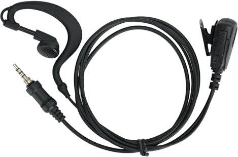 Retevis Walkie Talkie Earpiece 1 pin 3.5mm, Security Headset with Microphone, G Shape Earhook Earpiece with PTT Compatible RM01/RT55/RA26 (1pcs)