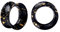 Longbeauty 1 Paar Silikon Ohrpiercing Ohr Tunnel Flesh Expander Stretcher Earlets Plug Gauges Double Flared Weich für Ohrläppchen, Schwarz/Gold, 5MM