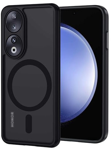 XTCASE Cover Magnetica per Honor 90, Ultra Sottile Custodia Traslucida Opaca Retro Resistente ai Graffi Paraurti in TPU Antiurto Protettiva Case, Nero