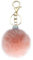 Xsclpomddy Pom Pom Schlüsselbund künstliche weiche Kaninchenhaar Taschenanhänger Ball Silber. Wasserkristall.Schlüsselanhänger für Handtasche Auto Anhänger Dekoration,han pink