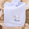 Personalisierte Babydecke für Jungen (70x100cm) mit Namen und Motiv Bestickt aus 100% Baumwolle, Kuscheldecke Baby (Hellblau)