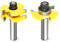 MEANLIN 2-teiliges Nut- und Feder-Set, 1,27 cm Schaft, runde Nase, 3 Zähne, T-förmiger Fräser