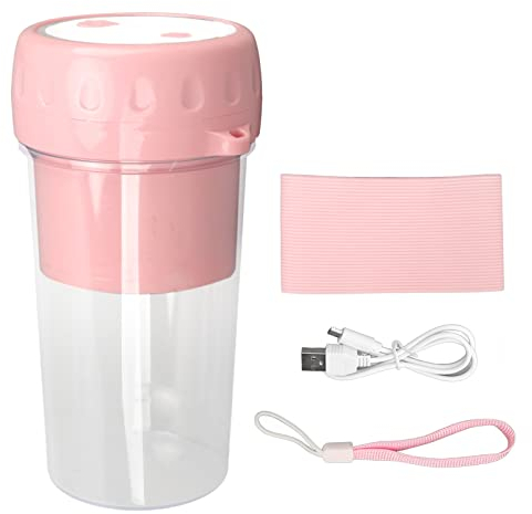 Portable USB Charging Juicer Cup with Incisive Blade Easy for Home Office (Pink)