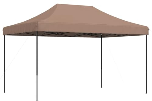 vidaXL Partyzelt, Gartenzelt Faltbar Pop-Up, Pavillon für Hochzeit Festival Party, Faltzelt Faltpavillon Stahlgestell, Gartenpavillon Festzelt, Braun