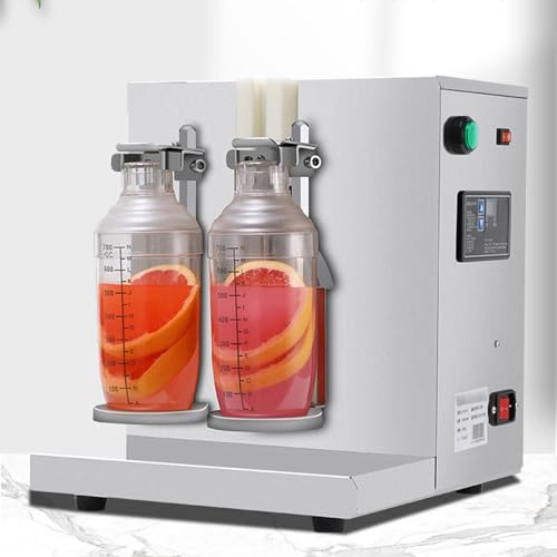 Máquina automática de coctelera de té con leche Máquina agitadora de té con leche eléctrica de doble cabezal de 360 ° Mezclador de bebidas de 350 ml-700 ml para té de burbujas Boba Jugo