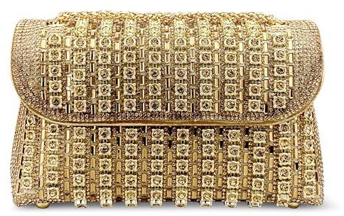 DEEVORCA Damen Umhängetasche Bußgeld Schultertasche Damen Kette Umhängetasche Flip Cover Design Verabredungen Messenger Tasche Damen Kuriertasche Crossbody Tasche Wasserdicht PU Leder Gold