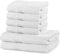 DecoKing 6er Set Baumwolle Qualität 525g/m² 4 Handtücher 50x100 cm und 2 Badetücher 70x140 cm weiß saugfähig Marina