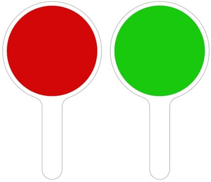 RAQUETTE VERT/ROUGE. PALETTE DE SIGNALISATION VERT/ROUGE. RAQUETTE CIRCULATION DU PUBLIC. PANNEAU SIGNALISATION AIDE AU TRAFIC. PANNEAU K10