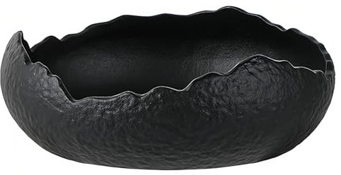 Dowbom Key Bowl For Entryway Table, Home Decor Gift, Office Candy Bowl (Black, Plate Shape)