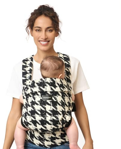 Momcozy Babytrage - Ergonomische, gemütliche und leichte Babytrage für 7-44lbs, mühelos anzulegen, ideal für freihändige Elternschaft, Hahnentritt