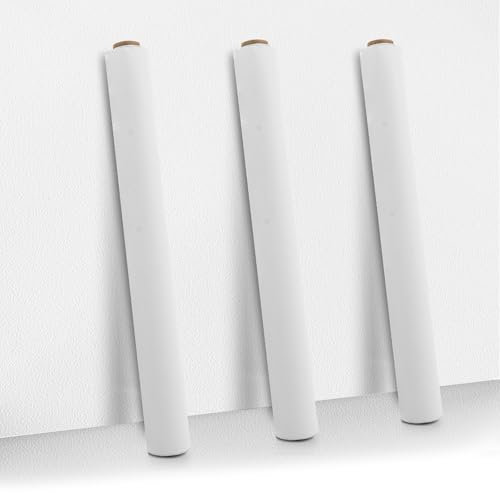LOPYXBR 3 Roll Self Adhesive White Wallpaper for Living Room 40CMx9M White Vinyl Wrap Matte White's Sticky Back Plastic Whites Self Adhesive Vinyl for Cabinet Furniture