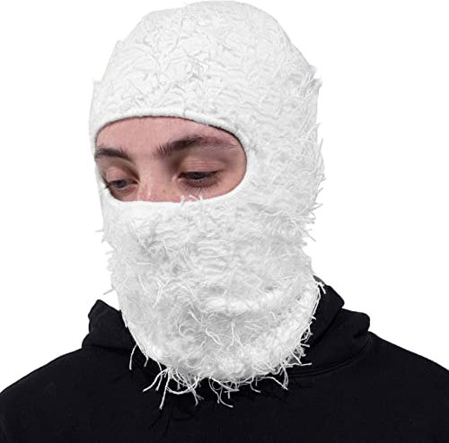 Damenhut für Männer und Frauen, Vollkapuze, Künstlerhüte, weiß, Einheitsgröße