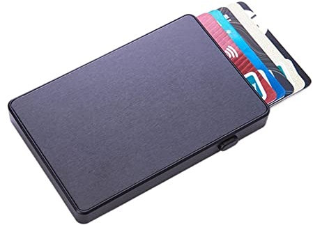 HJJEFRNO Pop-up Bouton Poussoir Banque Porte-Cartes de crédit Mince Portefeuille de Carte à Puce RFID Mince Portefeuille en métal Intelligent Titulaire de la Carte de Visite