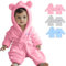Wchenfans Bademantel personalisiert baby,Mädchen Jungen,Bademantel Baby mit Namen Bestickt, Weicher kuscheliger Flanell baby bademantel mit Kapuze1-7 Jahre (DE/NL/SE/PL, Alter, 1 Jahr, 2 Jahre, Rosa)