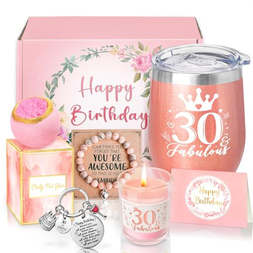 30th Birthday Gifts for Women, Happy 30th Birthday Basket Gifts Box for Best Friends Female Mum Wife Daughter Sister Her Girlfriend Coworker Bestie by Sheinly