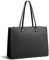 David Jones - Borsa a Spalla Tote Shopper Donna - Borsa a Mano Simil Pelle PU Grande Shopping Lavoro Formato A4 - Borsa Capiente Elegante Manico Lungo Quotidiana Mode Tendenza - Nero 2