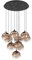 EGLO Cluster Hängelampe Ariscani 1, 10-flammige Pendelleuchte, Hängeleuchte Treppenhaus Galerie, Kronleuchter aus Metall in schwarz und Glas in Kupfer, E27 Fassung, Ø 64,5 cm