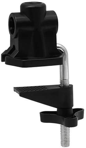 Morsetto da scrivania, Supporto per Morsetto da Tavolo con Foro da 0, 47 Pollici, Clip per Lampada da scrivania in plastica e Metallo, Staffa a C Portatile Staccabile con Base Regolabile