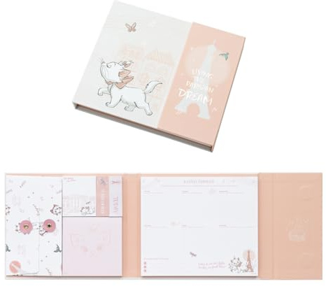 Grupo Erik Aristocats Marie Wochenplaner Haftnotizen Geschenke Einschulung | Notizzettel Block für To Do Liste Einkaufszettel - Undatierten Wochenplaner Notizblock Block Buch Disney Merch Schulsachen