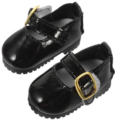 Kleiner Bjd Puppenschuhe aus PU in Schwarz für Mädchenpuppen | Dekorativ, Leicht und Tragbar, 4,5x2,2cm, Passend für 30cm Gelenkpuppen
