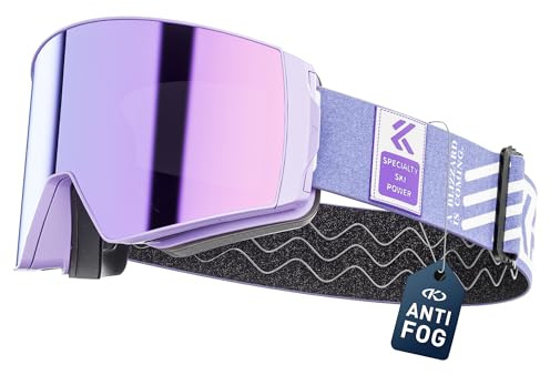 KAPVOE Skibrille Verspiegelt Magnetisch Anti-Beschlag OTG K721 | Skibrille Herren Damen, Snowboardbrille, UV400, helmkompatibel, helle Schneetage