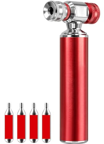 Fahrrad CO2 Inflator, CO2 Fahrradpumpe Set, Tragbare Kohlendioxid Fahrradreifenpumpe für Straßenberge