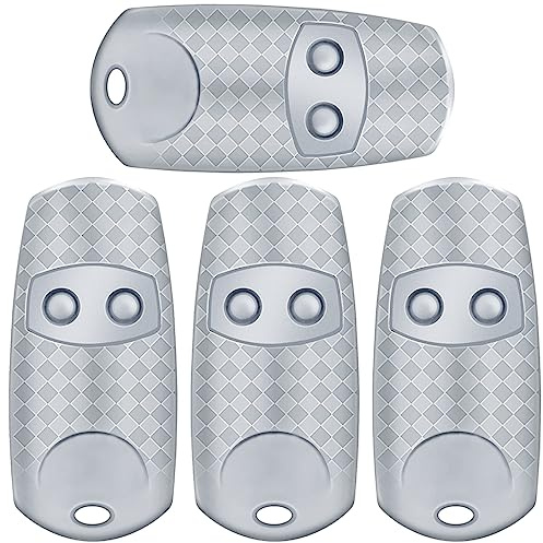 Mando a Distancia, PingGoo Mando a Distancia para Top 432EE Multiusuario de Dos Canales, Función de Autoaprendizaje, Compatible con el Sistema Rolling Code (4 Pieza, Gris)
