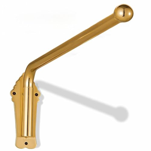 Crysterris Heavy Duty Door Curtain Pole Swinging Swing Arm Curtain Rods with Finials Black Window Curtains Display Stand for Side Panels & Front Door Kitchen Bathroom(Size:50cm,Color:Gold)