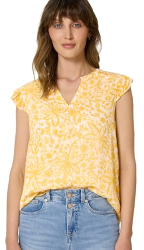 Street One Studio Damen Blusentop aus Chiffon mit Split Neck