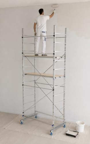 Gerüst für Heimwerker, maximale Arbeitshöhe 400 cm, zulässige Gesamtbelastung 150 kg, Maße: 360 x 155 x 100 cm