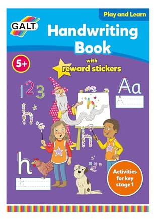 Galt Toys, Play & Learn - Handwriting Book, Home Learning Activity and Sticker Book, Ages 5 Years Plus