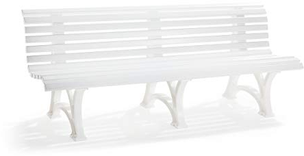 Blome Sitzbank Borkum – Gartenbank für Garten, Balkon, Terrasse, Parkbank in weiß, 4-Sitzer, Made in Germany