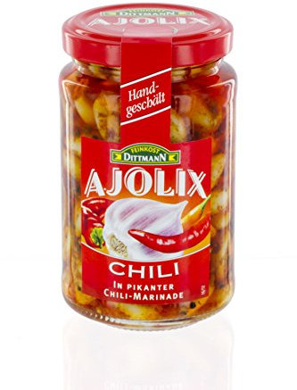 Feinkost Dittmann Ajolix Chili Knoblauchzehen mit Chili-Marinade 225 g
