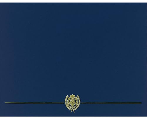 Great Papers! Navy Classic Crest Certificate Cover, 12x 9.375, 5 Count (903115)