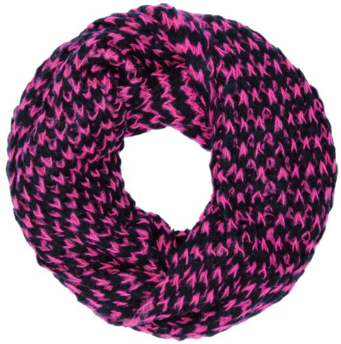 Caspar SC346 Damen Strick Loop/Schlauchschal mit Neon Zick-Zack Muster