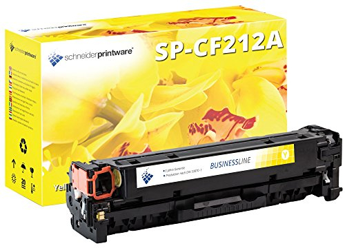 schneiderprintware Toner | 35 Prozent mehr Seiten | kompatibel für HP CF212A, 131X, 131A gelb für HP Laserjet Pro 200 Color M251N, M251NW, M276N, M276NW