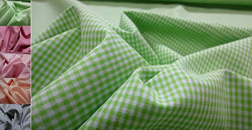 StoffBook Vichy KAROSTOFF Baumwolle KÜCHENKARO Stoff Stoffe, C359 (Hellgrün, Karo-größe 2MM)