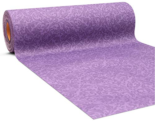 GRUBly Tischläufer Tischband LILA / VIOLETT Ornament, Luxus AIRLAID, 30cm x 20m, Tischdekoration für Hochzeit, Geburtstag, Jubiläum, Party